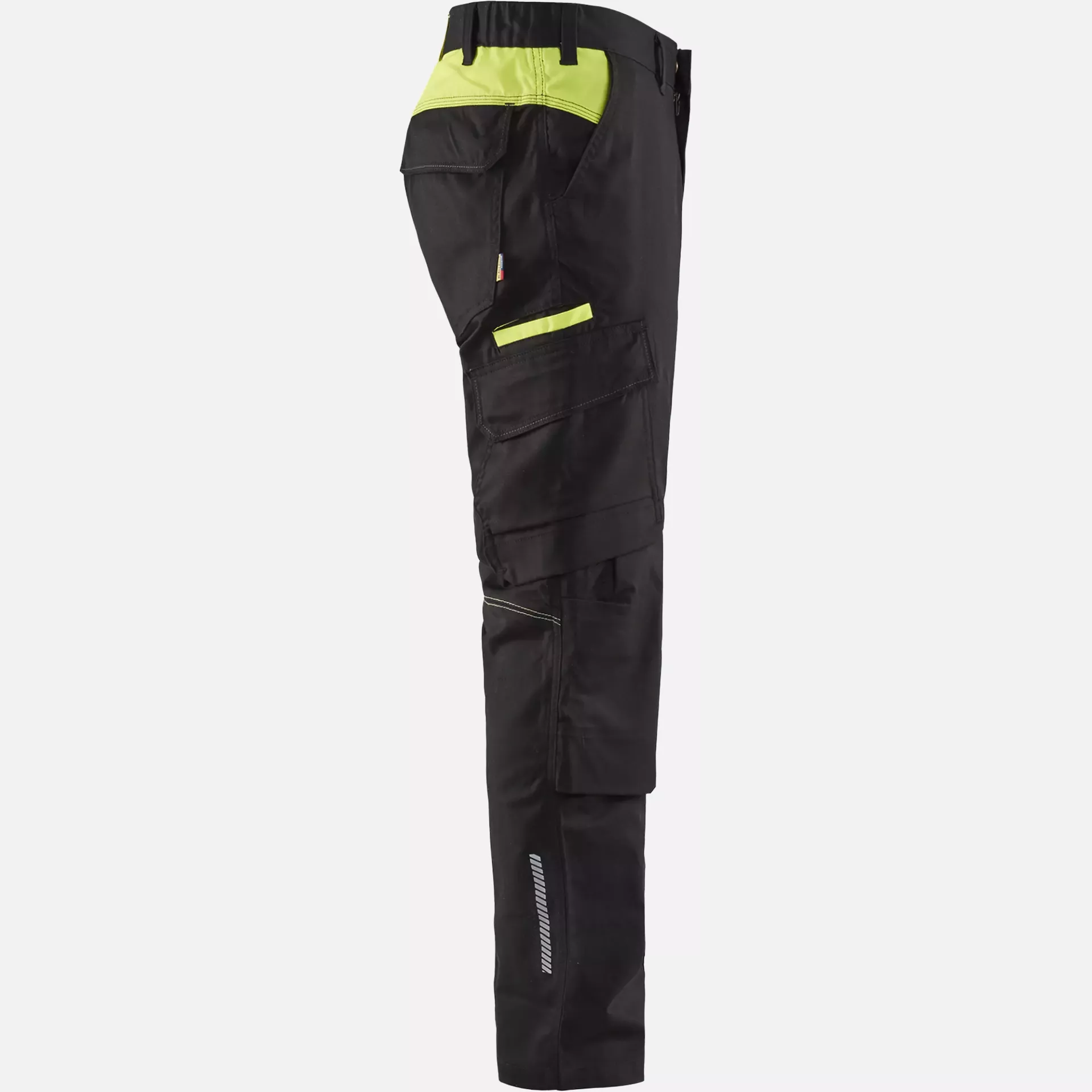 Blaklader 144818329933, Industrie Stretch Arbeitshose mit Kniepolstertaschen, Schwarz/Gelb, image 2