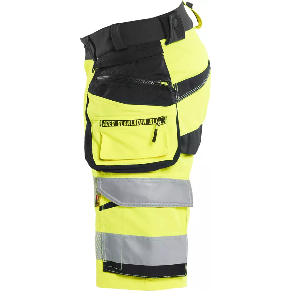 Blaklader 112016483399, High Vis 4-Way Stretch Shorts, Yellow/Black, image 3, gallery thumbnail