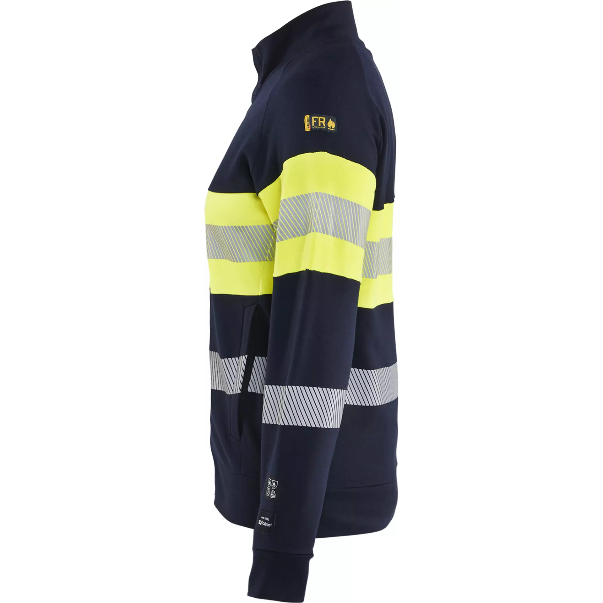 Blåkläder 347217628933, Ladies Multinorm high vis sweatshirt with zipper, navy blue/ yellow, image 3