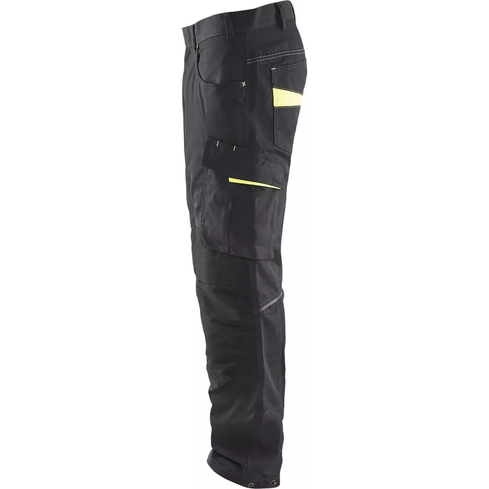 Blaklader 149513309933, Stretch Work Trousers, Black/Yellow, image 3, gallery thumbnail