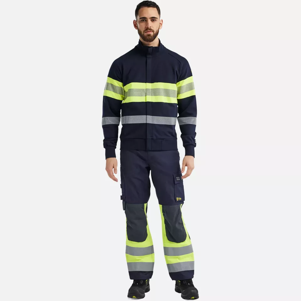 Blaklader 346217628933, Multi-Norm Sweatshirt with Zip, Navy Blue/ Yellow, image 4, gallery thumbnail