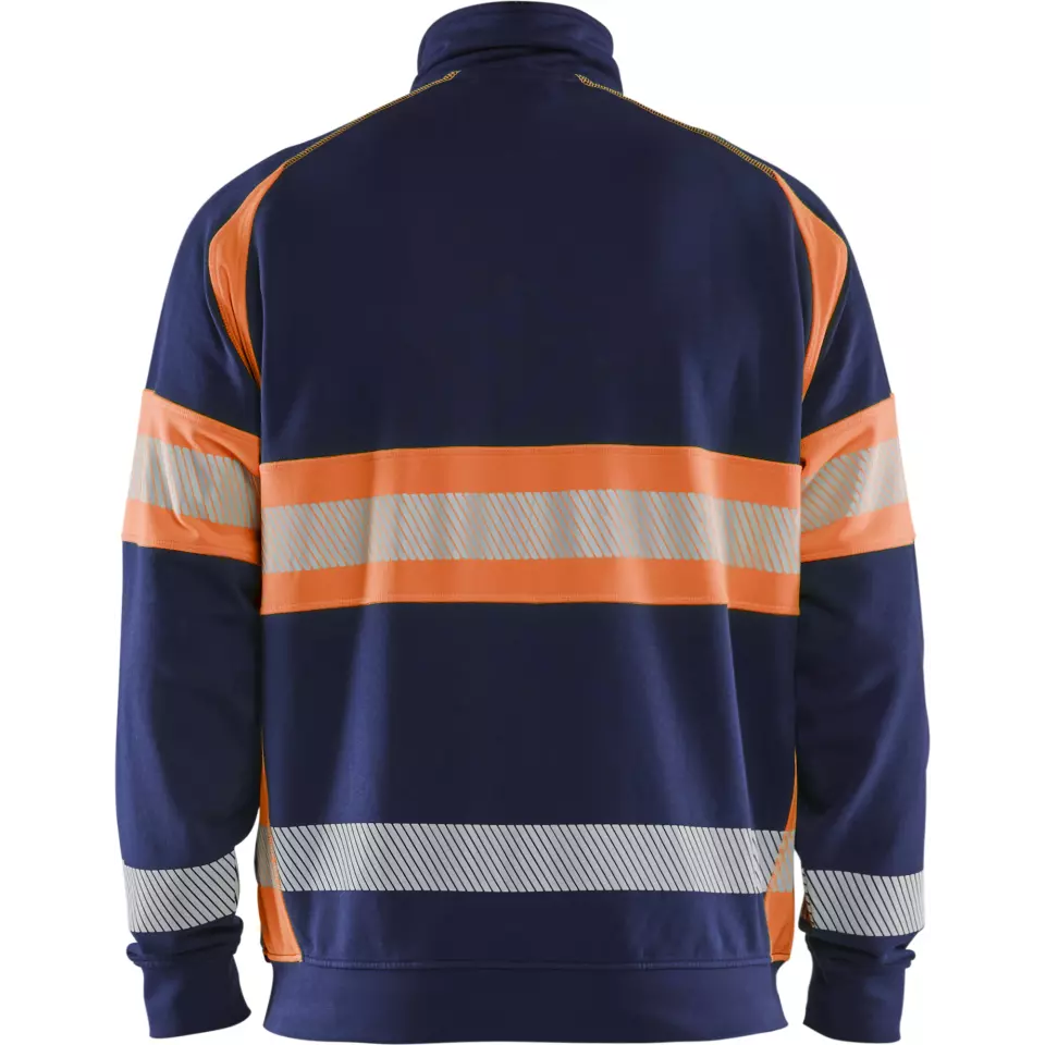 Blaklader 355111588953, High Vis Sweat Jacket, Navy Blue/Orange, image 4, gallery thumbnail