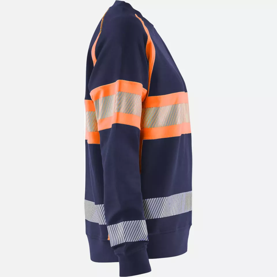 Blaklader 340911588953, High Vis Women's Sweatshirt, Navy Blue/Orange, image 2, gallery thumbnail