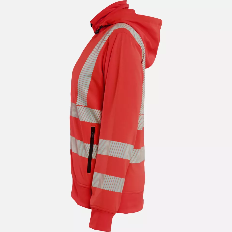 Blaklader 357425385500, High Vis Damen Sweatshirt mit abnehmbarer Kapuze, Rot, image 3, gallery thumbnail