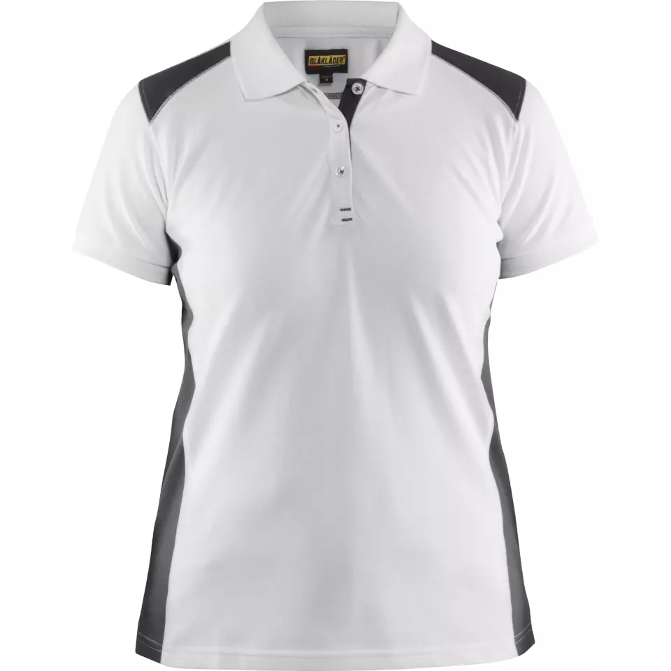 Blåkläder 339010501098, Women's Polo Shirt, White/Dark Grey, image 1, gallery thumbnail