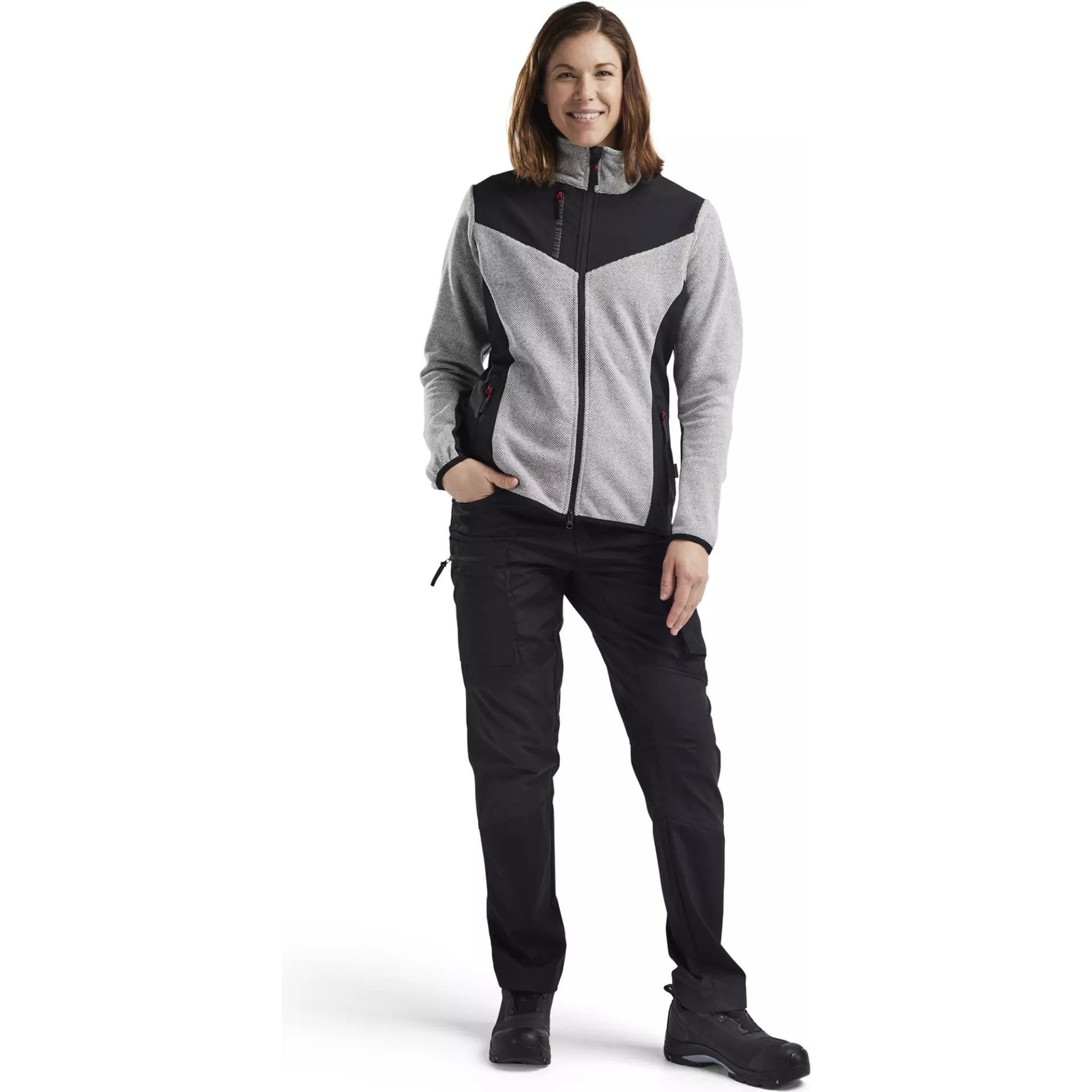 Blåkläder 594325369099, Ladies' Softshell Knitted Jacket, Grey Melange/Black, image 5