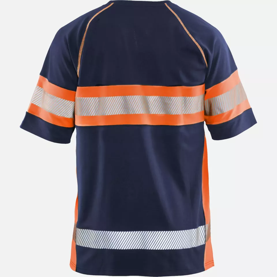 Blaklader 333710518953, High Vis UV Protection T-Shirt, Navy/Orange, image 4, gallery thumbnail