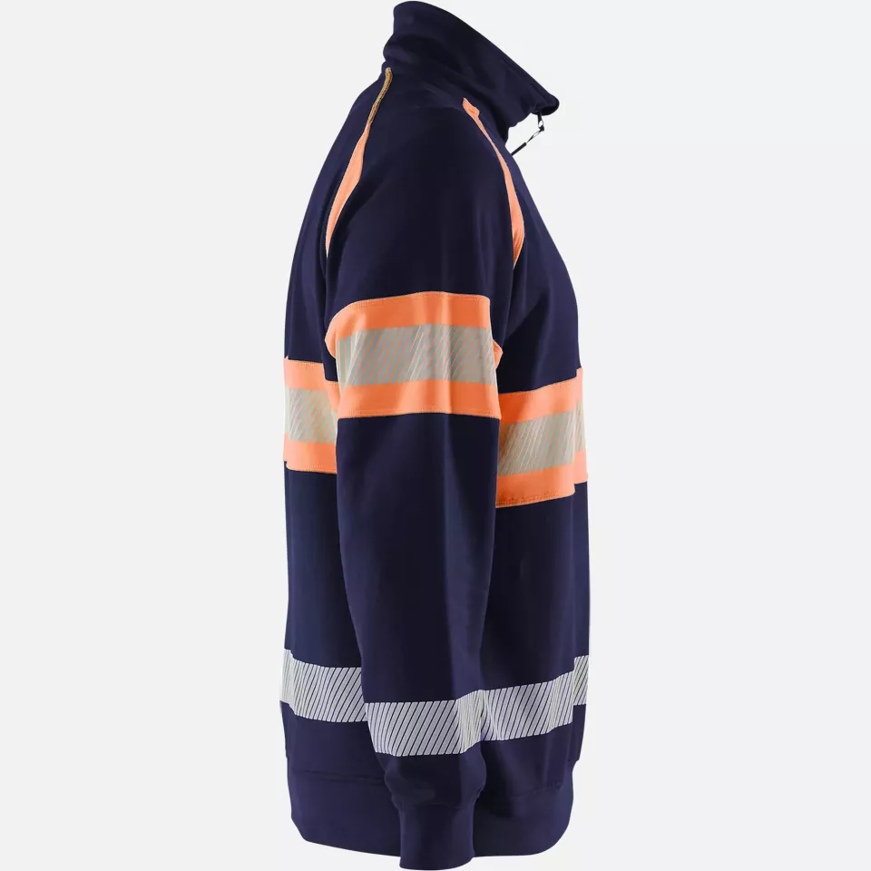 Blaklader 355311588953, High Vis Sweatshirt, Navy Blue/Orange, image 2, gallery thumbnail