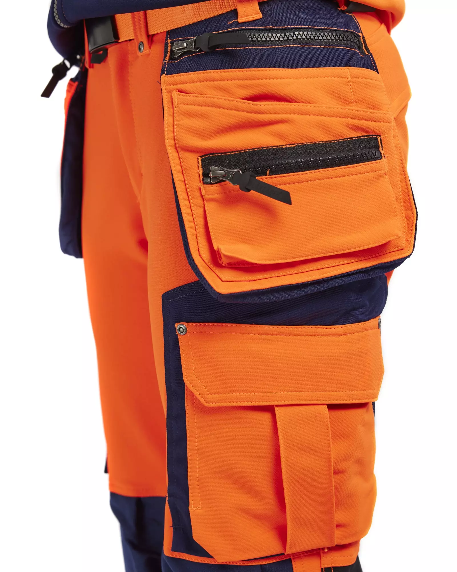 Blaklader 719716425389, High Vis Ladies 4-Way Stretch Work Trousers, Orange/Navy, image 7