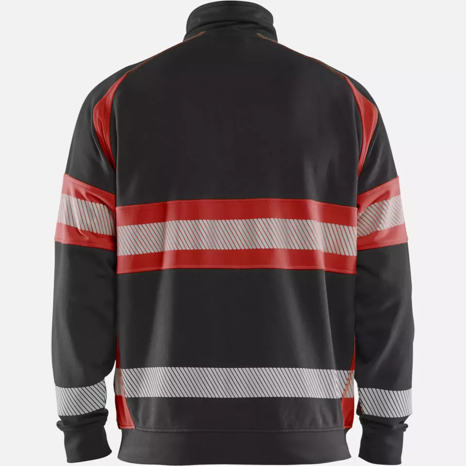 Blaklader 355111589955, High Vis Sweat Jacket, Black/High Vis Red, image 4, gallery thumbnail