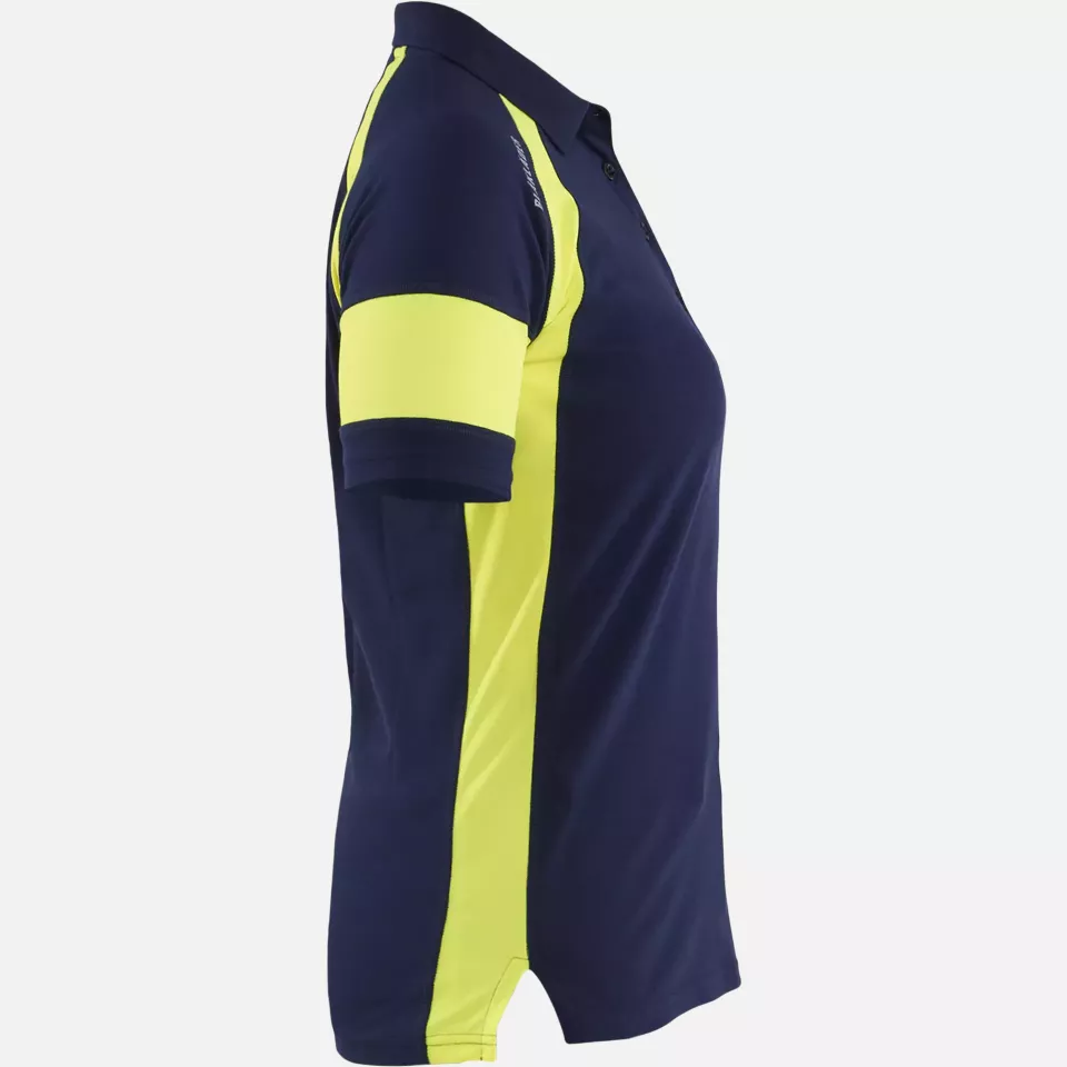 Blaklader 352910508933, High Vis Women's Polo Shirt, Navy Blue/ Yellow, image 2, gallery thumbnail