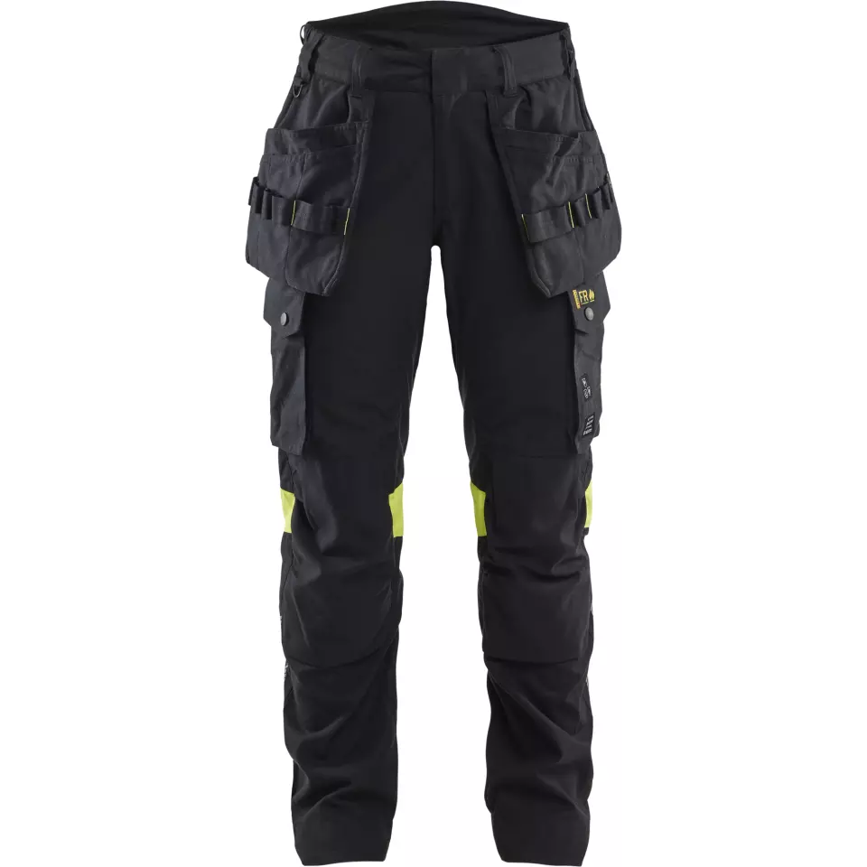 Blaklader 710815129933, Damen Handwerker Arbeitshose, Schwarz/Gelb