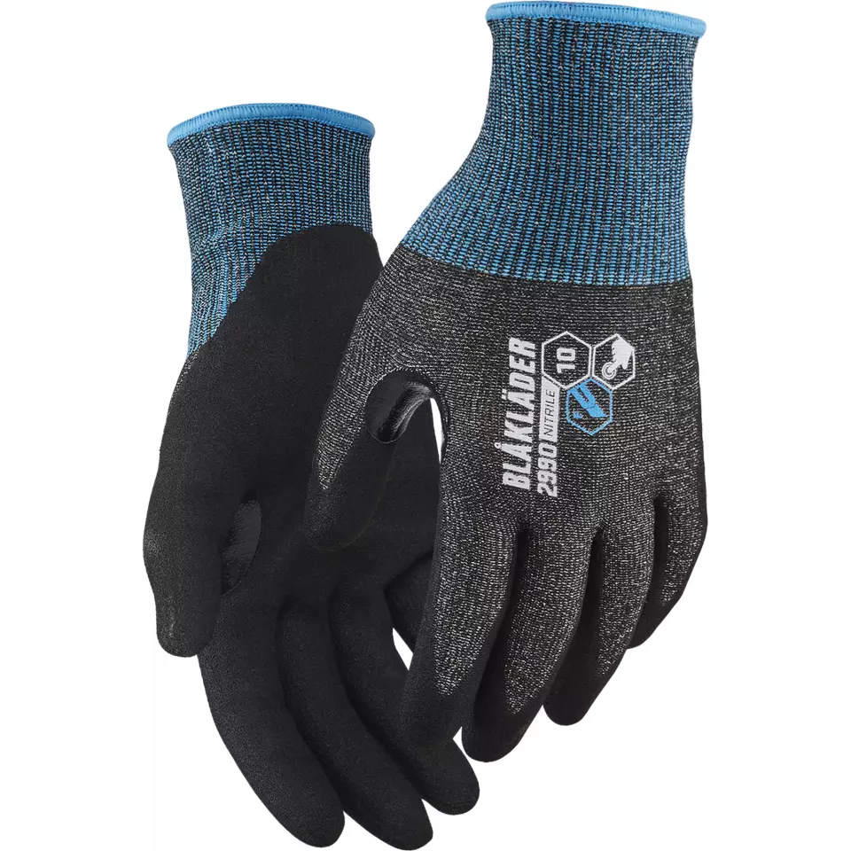 Blaklader 299014119900, F Touch Nitril-getauchter Schnittschutzhandschuh, Schwarz, image 1, gallery thumbnail