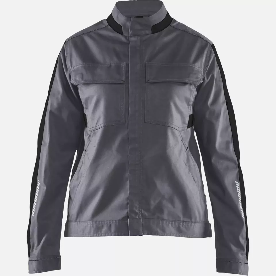 Blaklader 444318329699, Ladies Stretch Industry Jacket, Medium Grey/Black, image 1, gallery thumbnail
