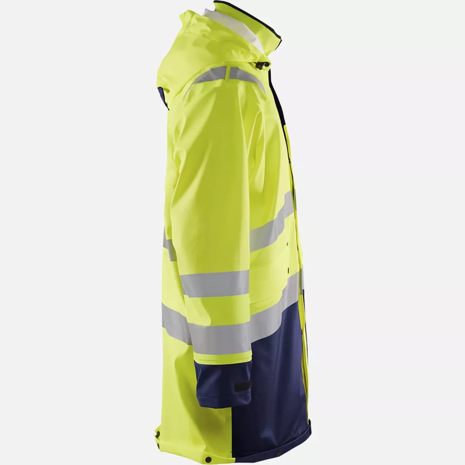 Blaklader 432620053389, High Vis Raincoat, Yellow/Navy, image 2, gallery thumbnail