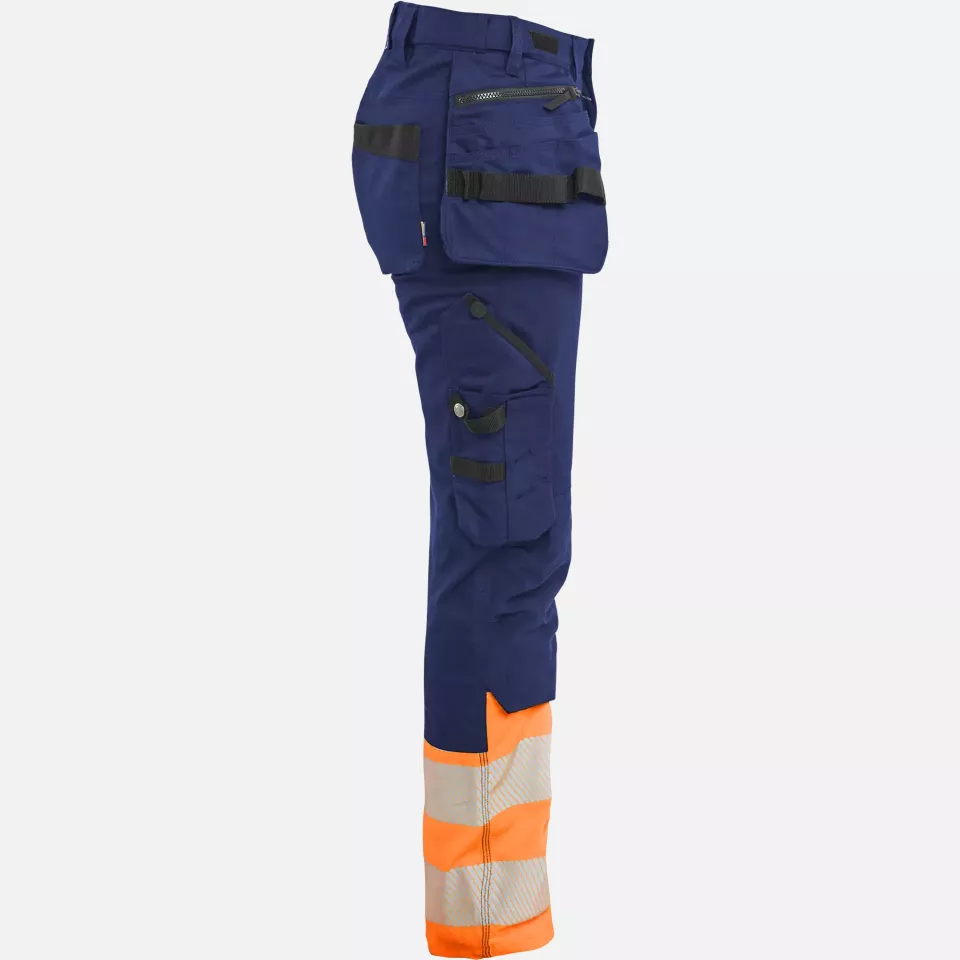 Blaklader 703011498953, High Vis Ladies Stretch Trousers, Navy/Orange, image 2, gallery thumbnail
