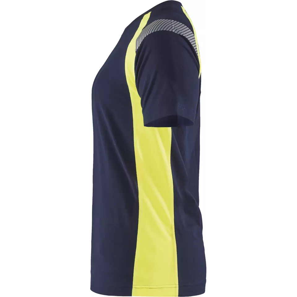 Blåkläder 340210308833, Women's T-Shirt, Navy Blue/Yellow, image 3, gallery thumbnail