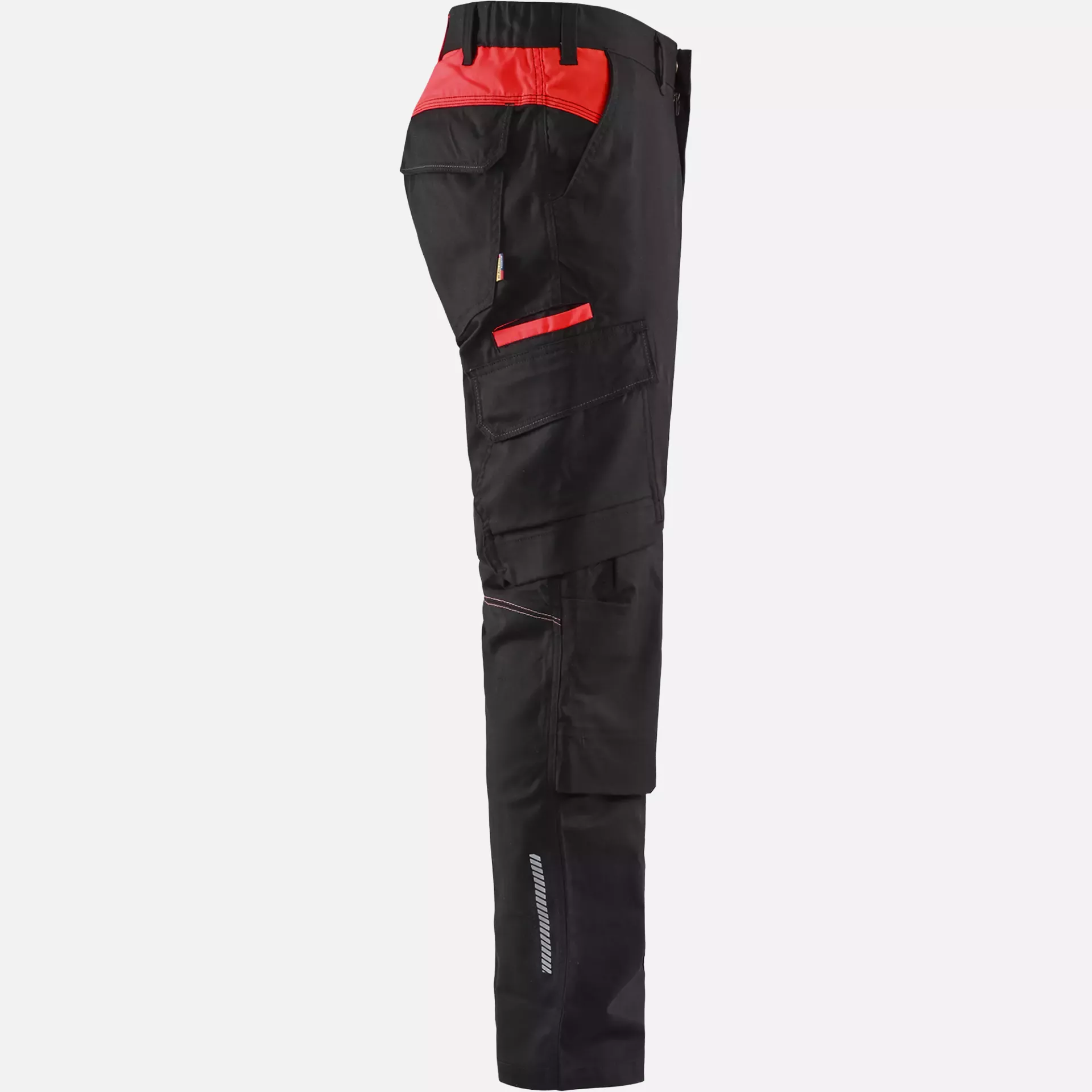 Blaklader 144818329956, Industrie Stretch Arbeitshose mit Kniepolstertaschen, Schwarz/Rot, image 2