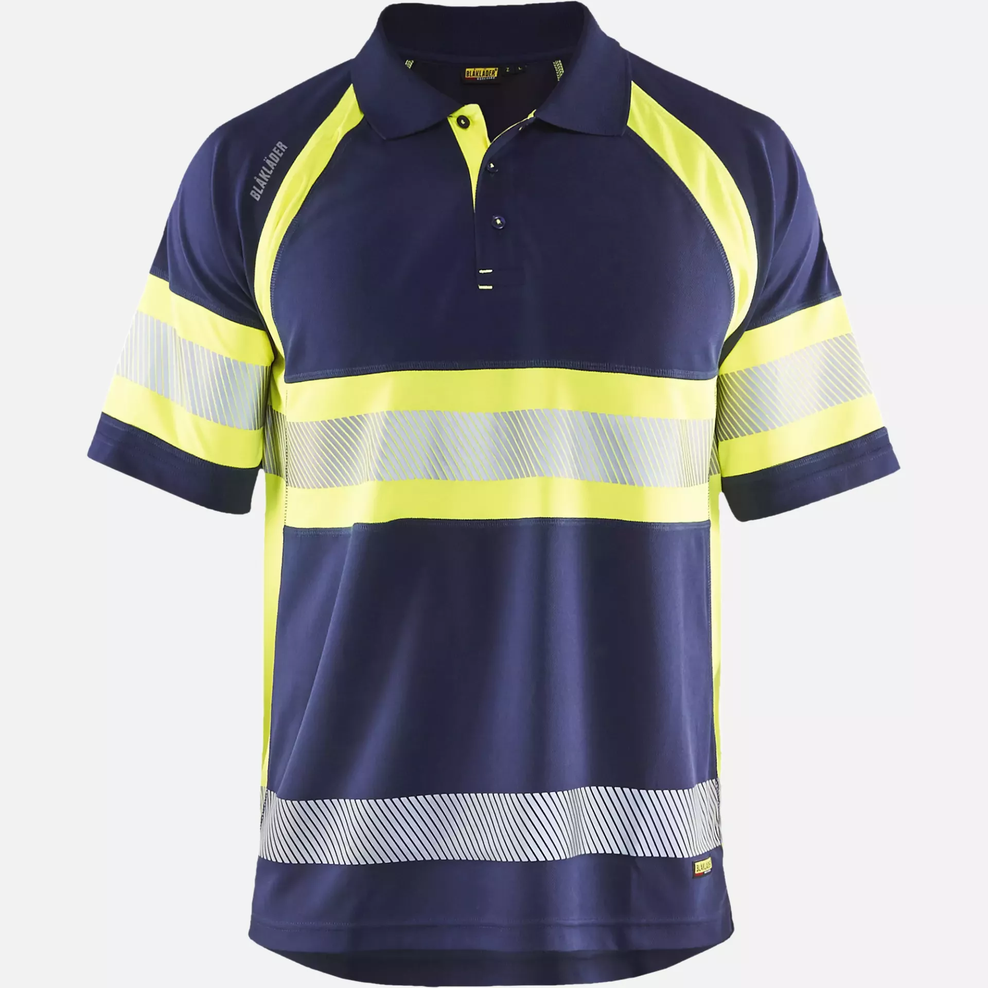 Blaklader 333810518933, High Vis UV Protection Polo Shirt, Navy Blue/ Yellow, image 1