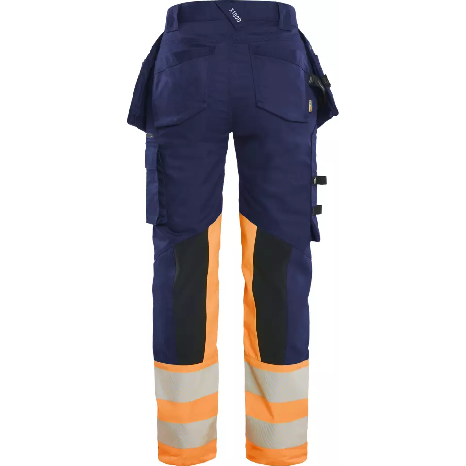 Blaklader 703011498953, High Vis Ladies Stretch Trousers, Navy/Orange, image 3, gallery thumbnail