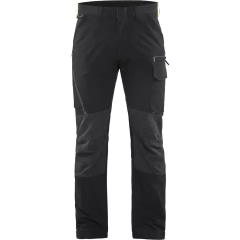 Blaklader 4-Way Service Stretch Work Trousers, Black/Yellow