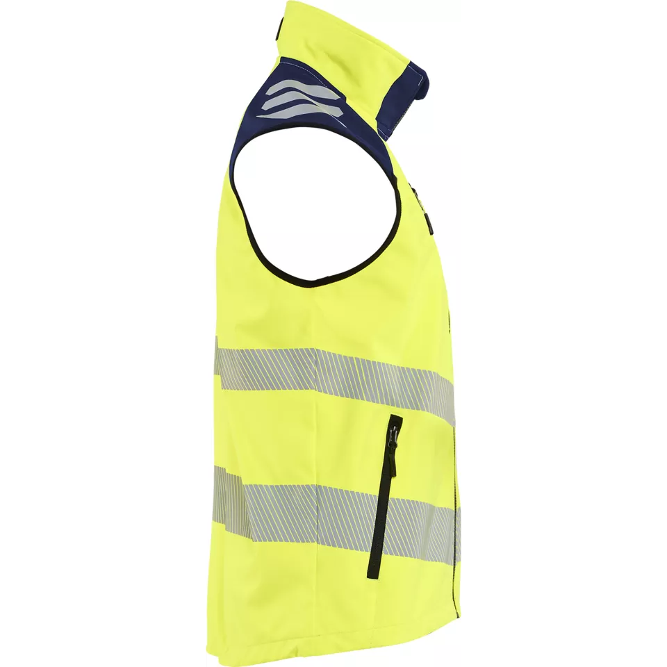 Blaklader 309125133389, High Vis Softshell Vest, High Vis Yellow/Navy Blue, image 3, gallery thumbnail