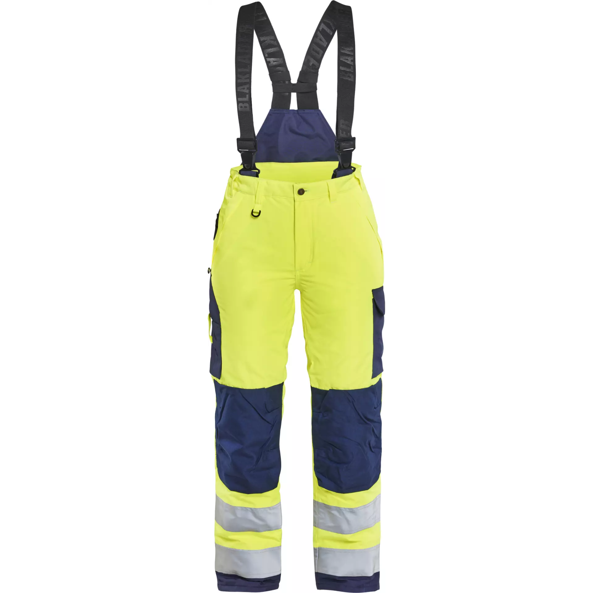 Blaklader 788519773389, High Vis Ladies Winter Work Trousers, Yellow/Navy Blue
