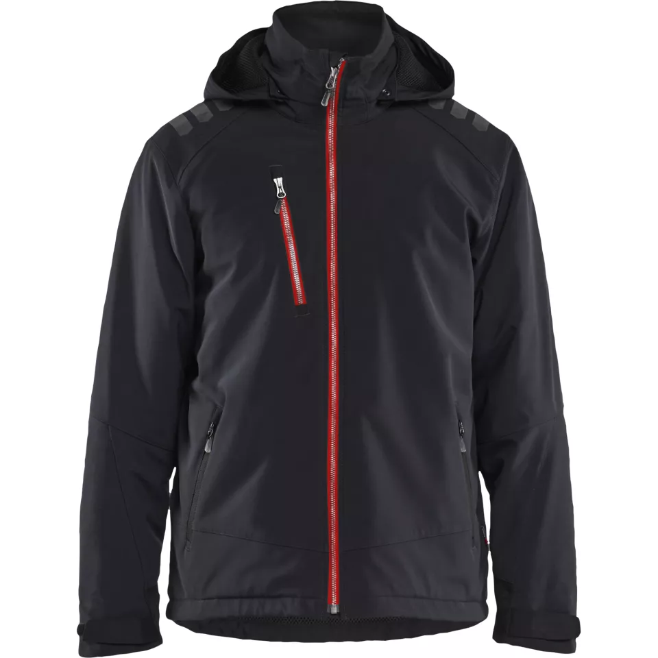 Blaklader 475025139956, Lightly Lined Softshell Winter Jacket, Black/Red