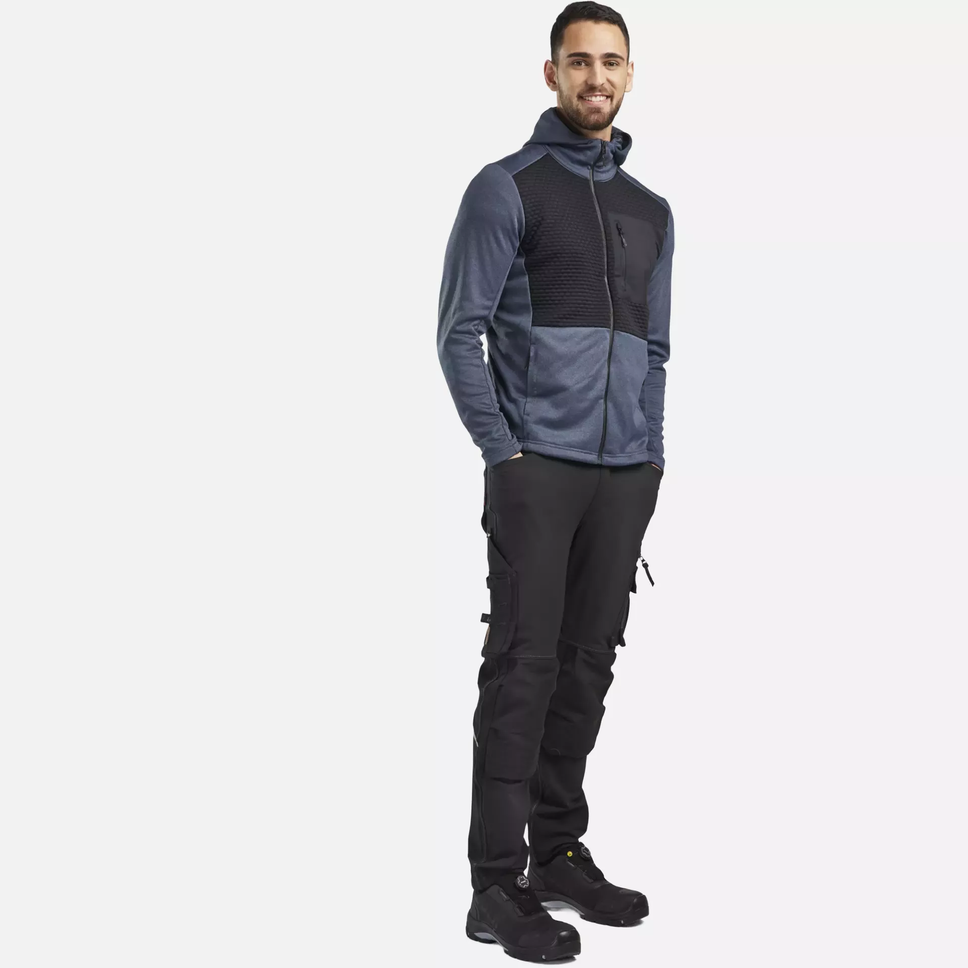 Blaklader 354025338299, Hooded Sweatshirt with Zipper, Dove Blue/Black, image 5