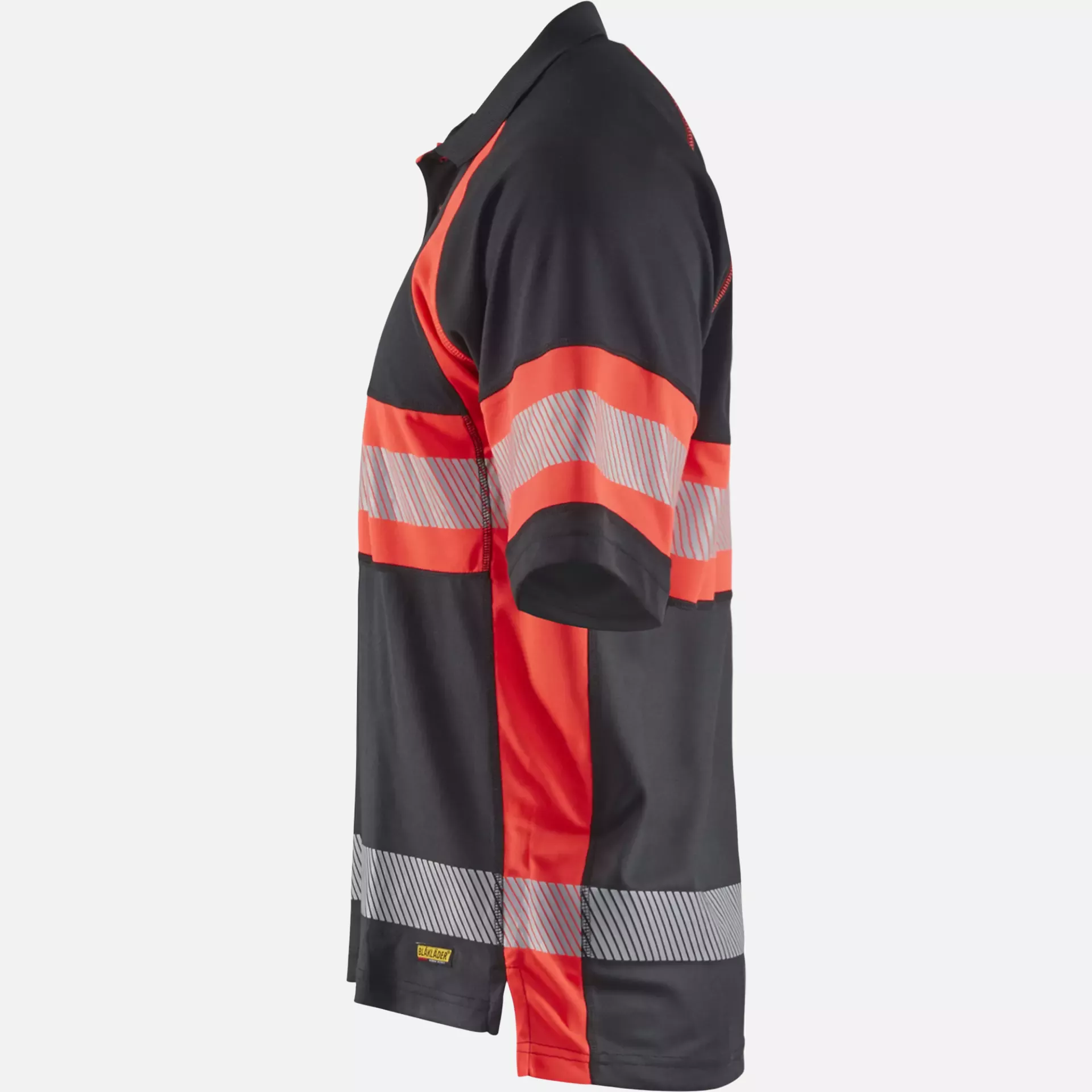 Blaklader 333810519955, High Vis UV Protection Polo Shirt, Black/High Vis Red, image 3