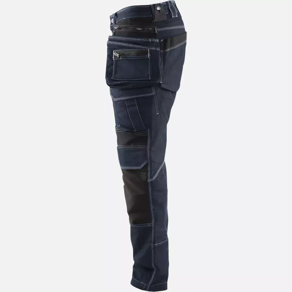Blaklader 199011418999, X1900 Stretch Craftsman Work Trousers, Navy/Black, image 3, gallery thumbnail
