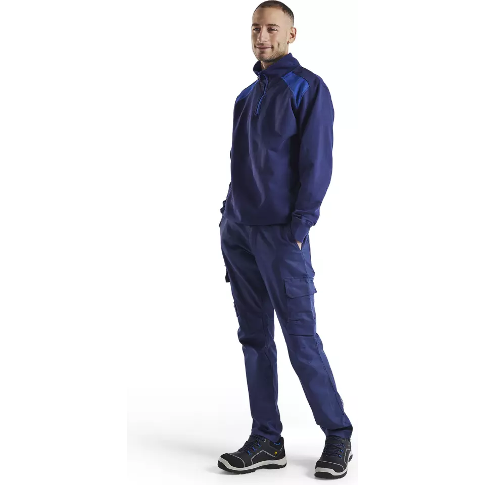 Blaklader 144418328985, Industry Stretch Work Trousers, Navy/Royal Blue, image 4, gallery thumbnail