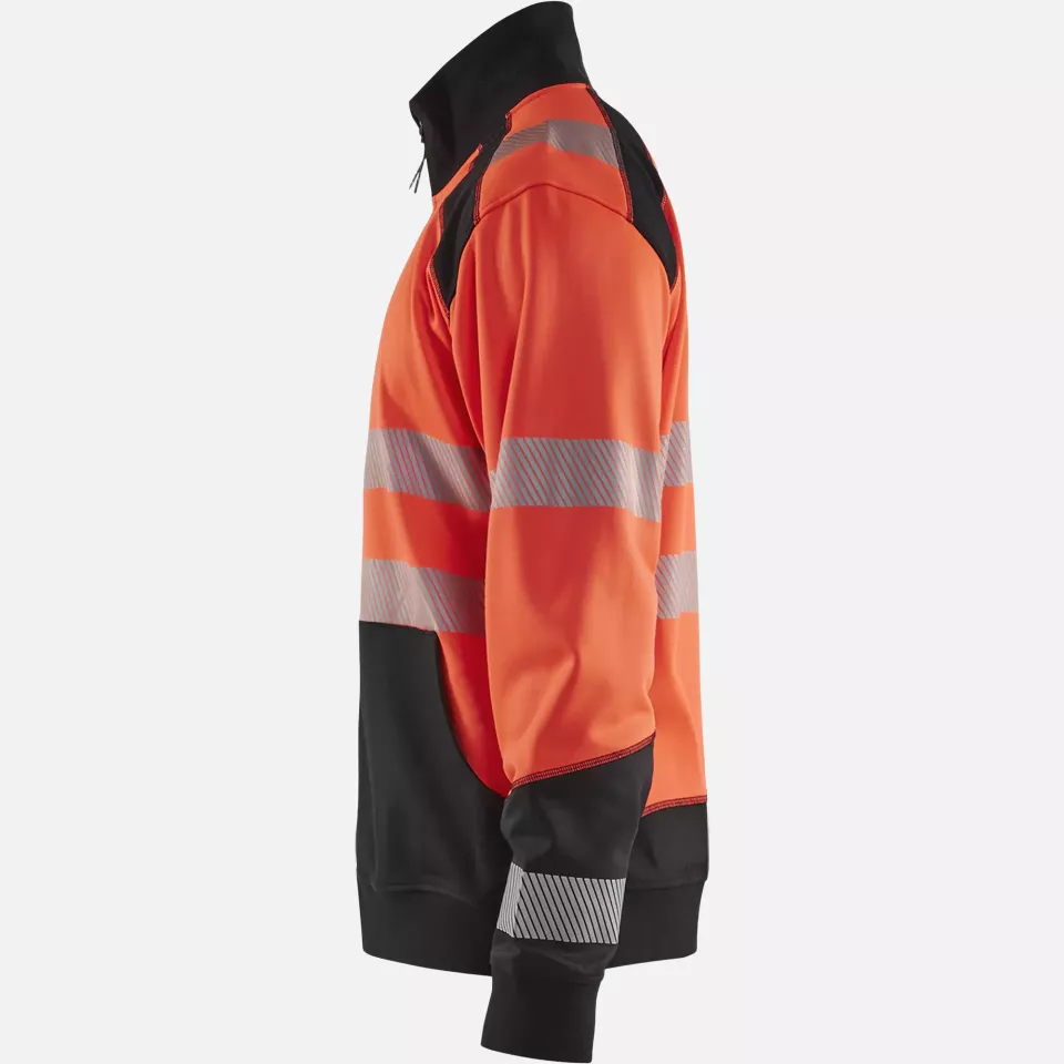 Blaklader 355825285599, High Vis Zip Sweatshirt, Red/Black, image 3, gallery thumbnail