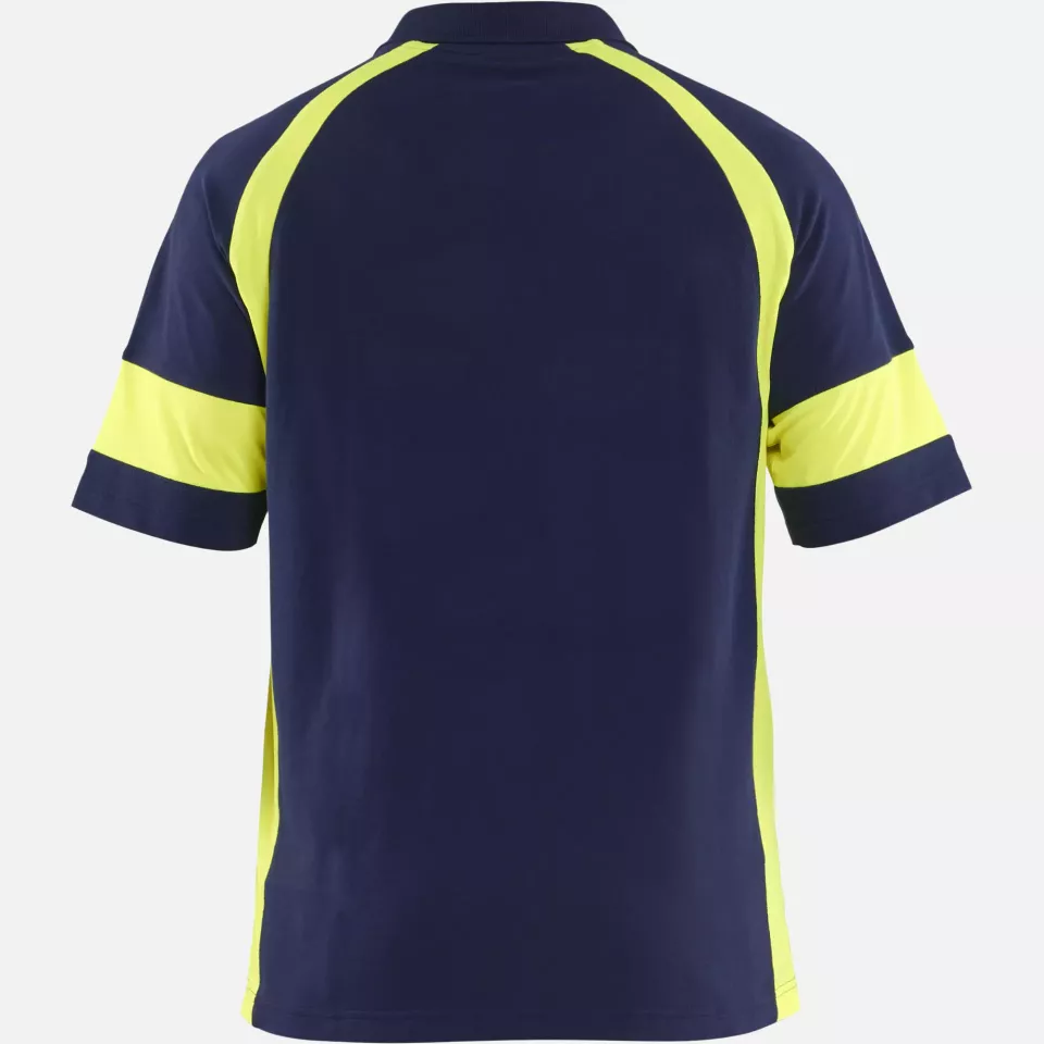 Blaklader 352810508933, High Vis Polo Shirt, Navy Blue/ Yellow, image 4, gallery thumbnail