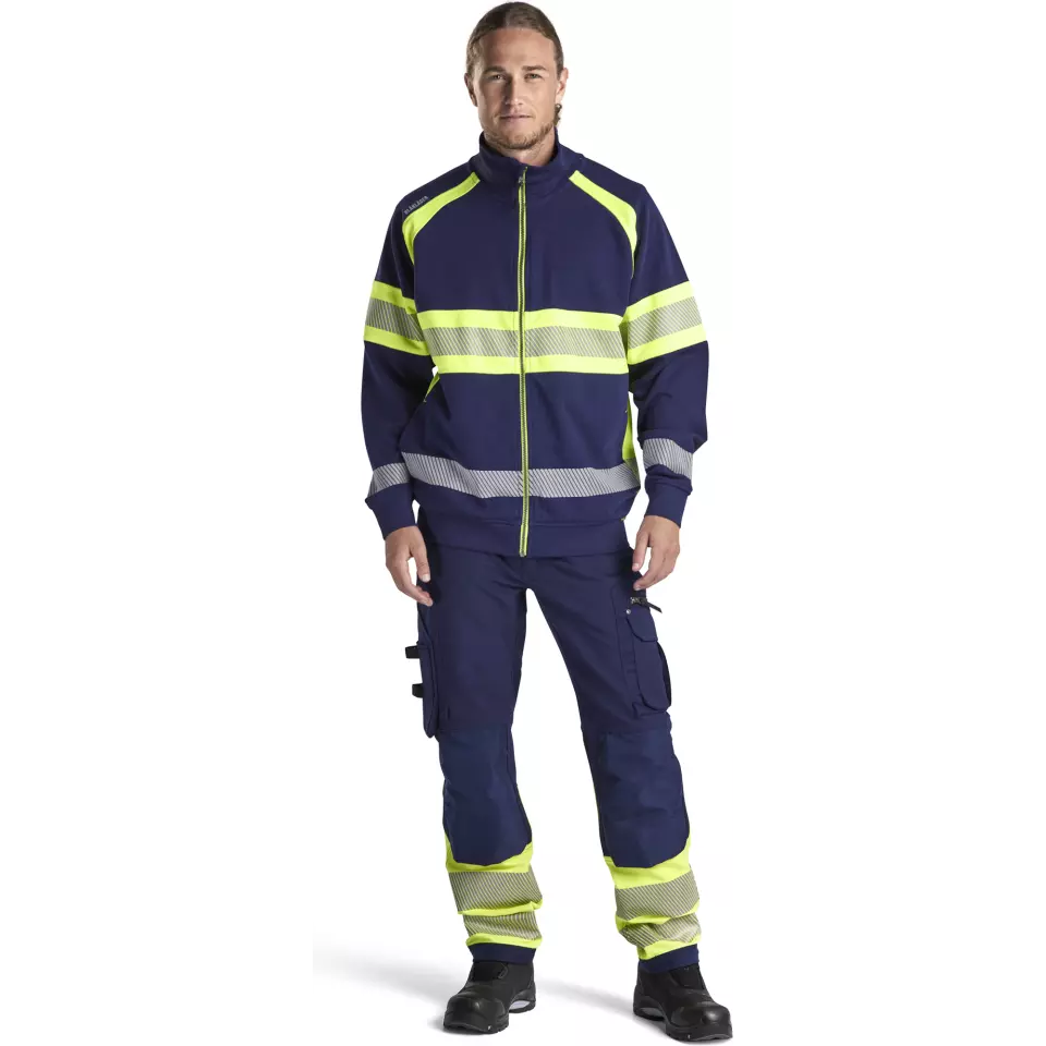 Blaklader 355111588933, High Vis Sweatjacke, Marineblau/ Gelb, image 5, gallery thumbnail