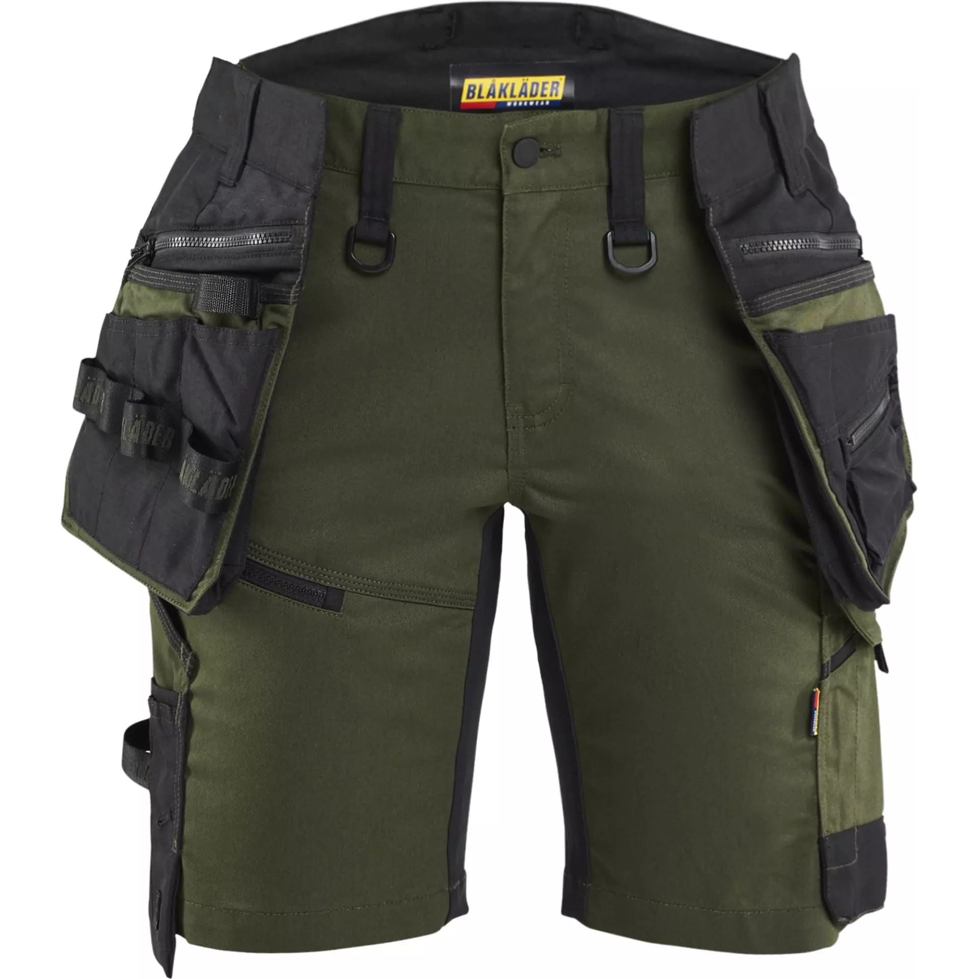 Blaklader 717511494298, STRIKER Ladies Stretch Craftsman Shorts, Forest Green/Black