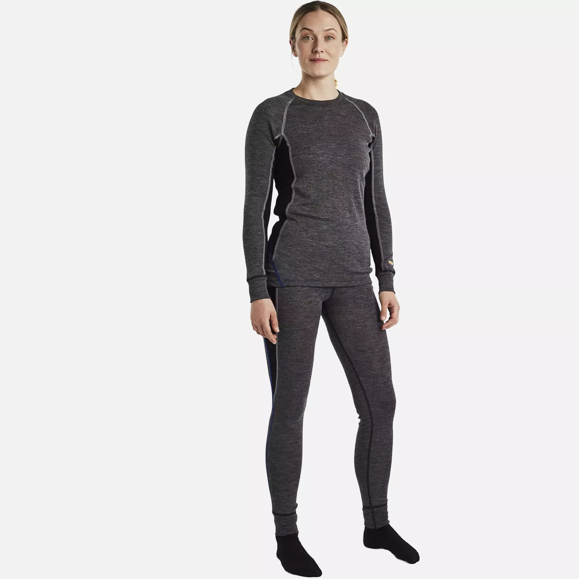 Blaklader 720017329699, Women's Merino Wool Warm Undershirt, Medium Grey/Black, image 5