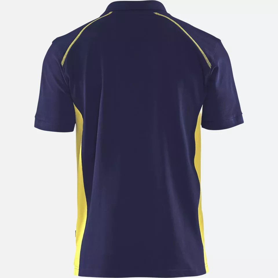 Blaklader 332410508933, Polo Shirt, Navy Blue/ Yellow, image 4, gallery thumbnail