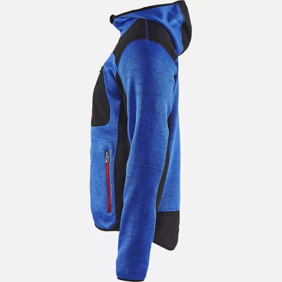 Blaklader 493021178599, Knitted Softshell Jacket, Cornflower Blue/Black, image 3, gallery thumbnail