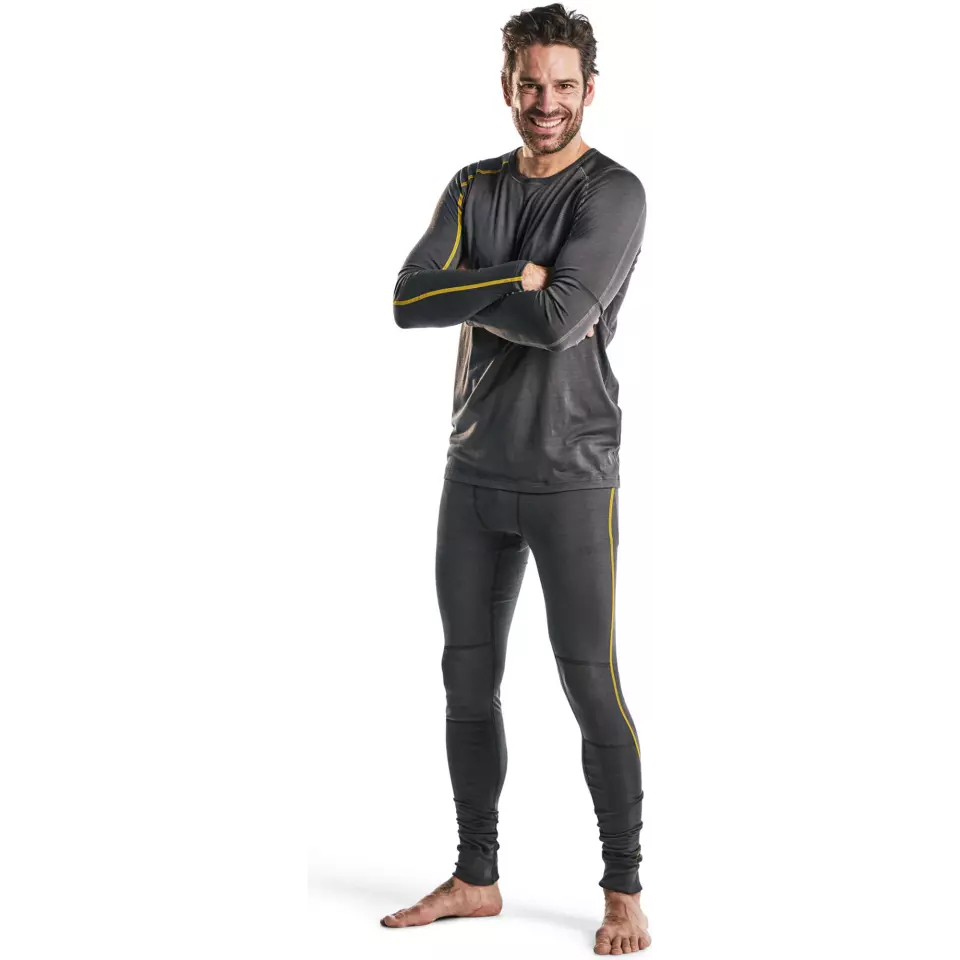 Blaklader 184417349835, XLIGHT Merinowolle Unterhose, Dunkelgrau/Gelb, image 5, gallery thumbnail