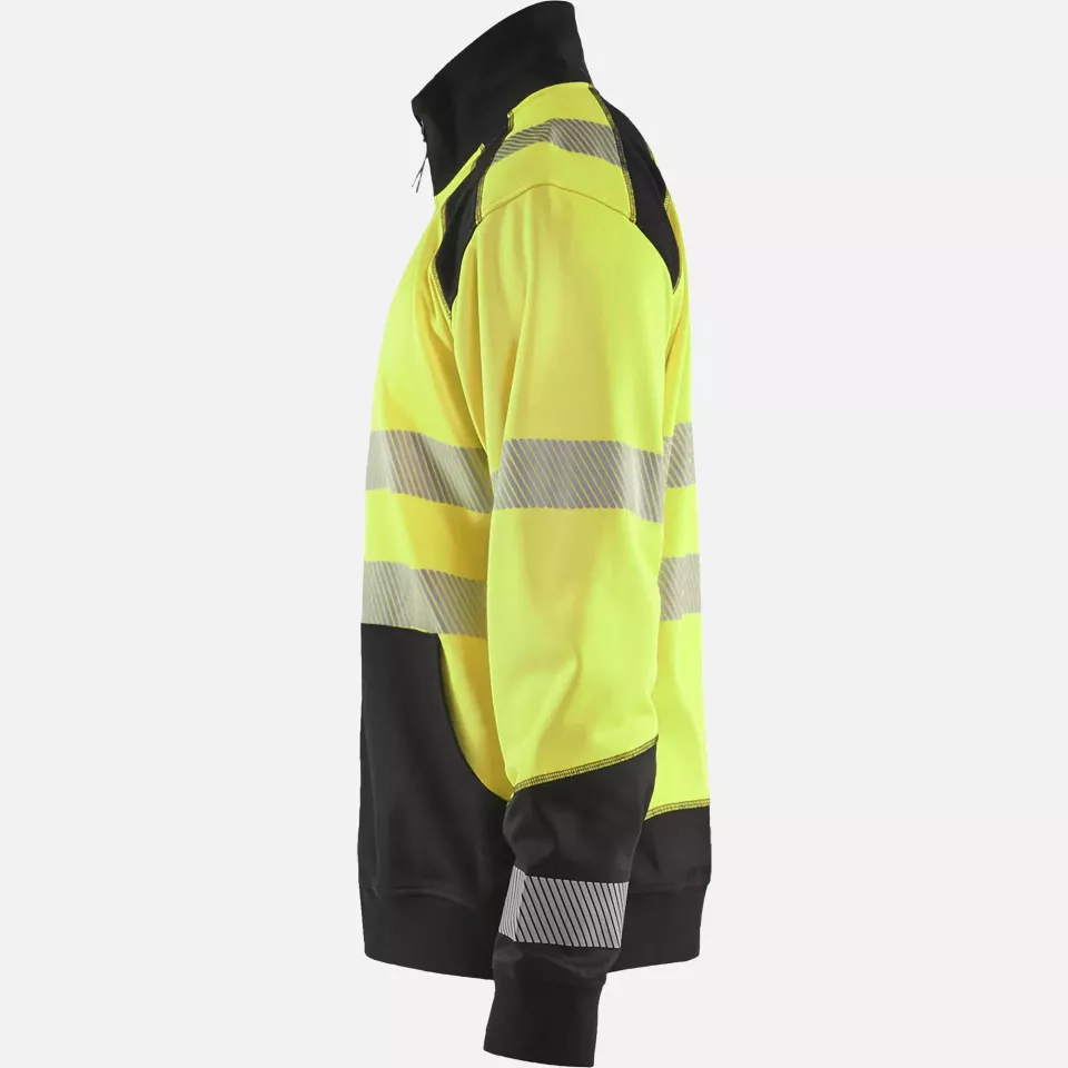 Blaklader 355825283399, High Vis Zip Sweatshirt, Yellow/Black, image 3, gallery thumbnail