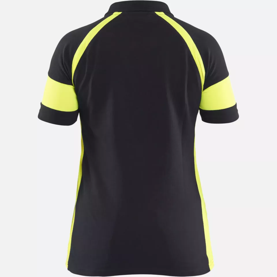 Blaklader 352910509933, High Vis Ladies Polo Shirt, Black/Yellow, image 4, gallery thumbnail
