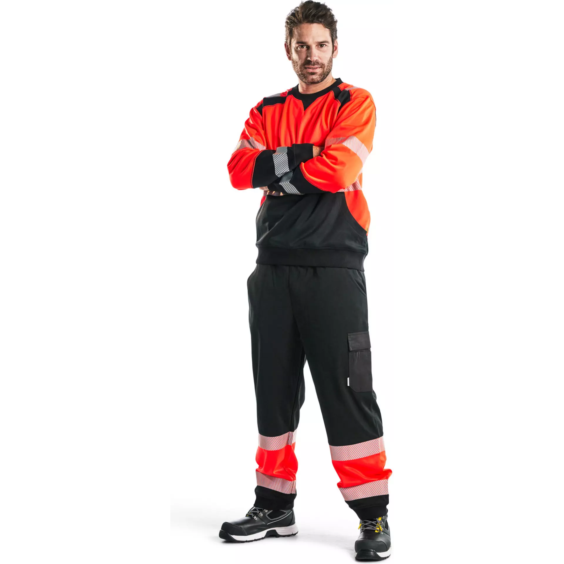 Blåkläder 354125285599, High Vis Sweatshirt, Red/Black, image 5