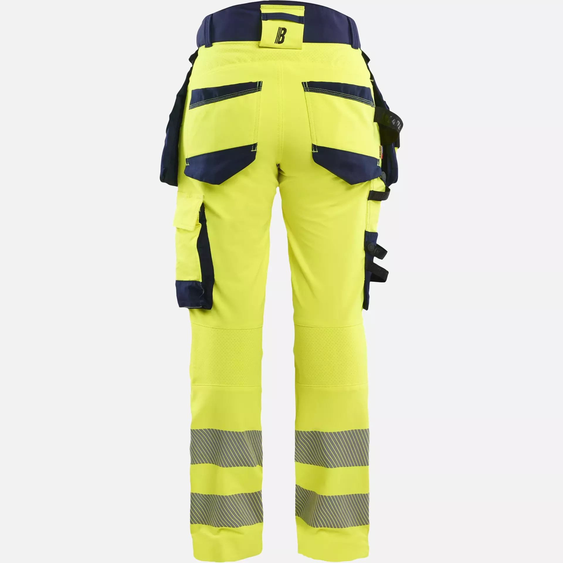 Blaklader 702216483389, High Vis Ladies 4-Way Stretch Trousers, Yellow/Navy Blue, image 4