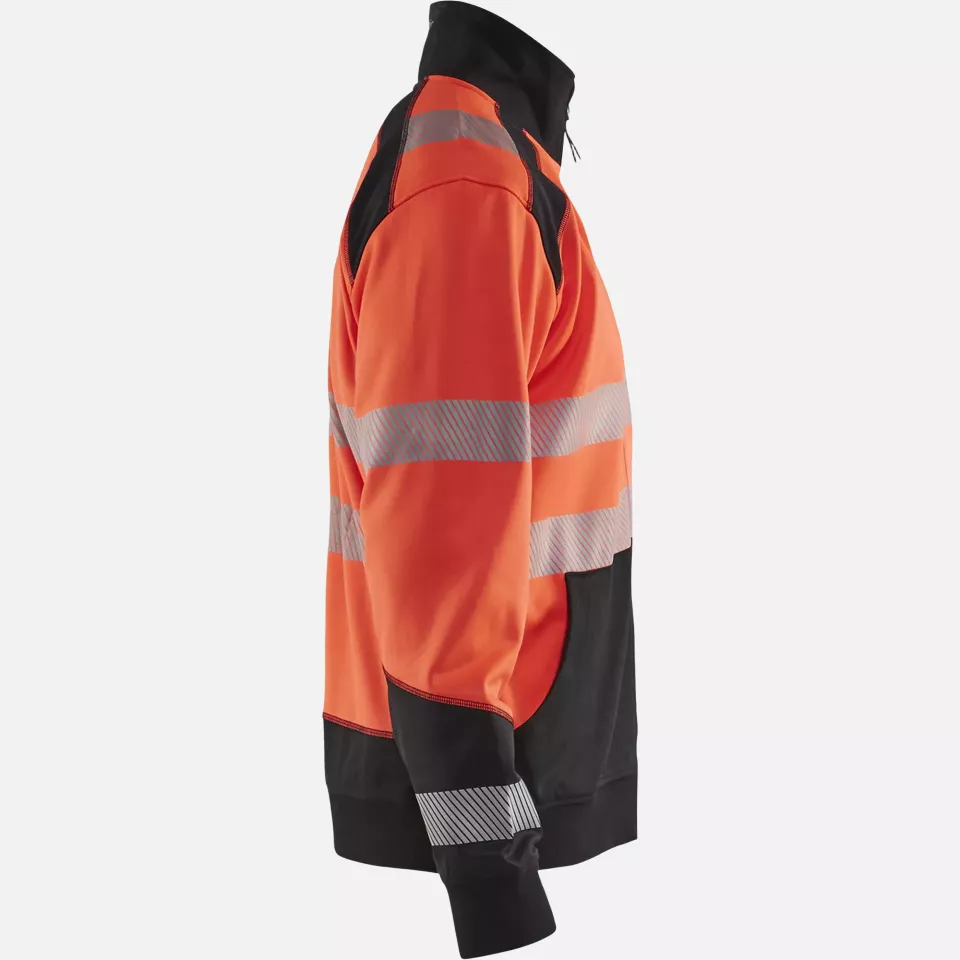 Blaklader 355825285599, High Vis Zip Sweatshirt, Red/Black, image 2, gallery thumbnail