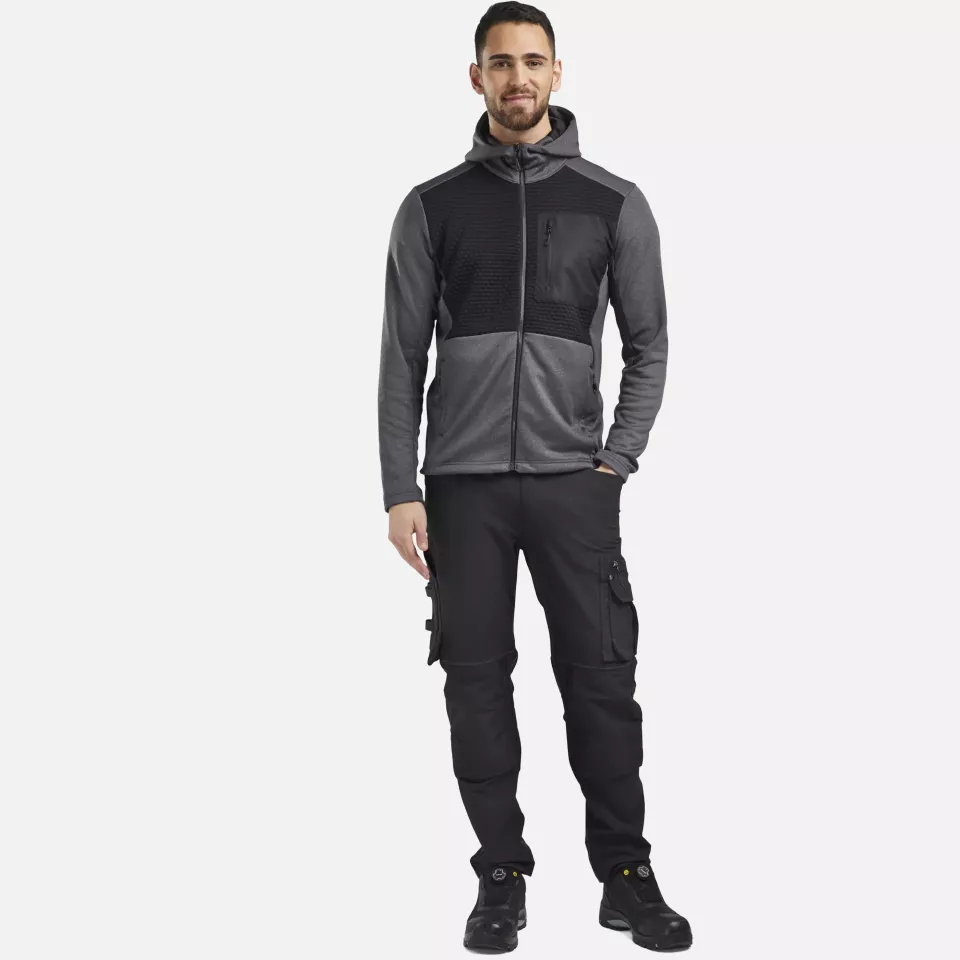 Blaklader 354025339991, Hooded Sweatshirt with Zip, Black Melange, image 5, gallery thumbnail