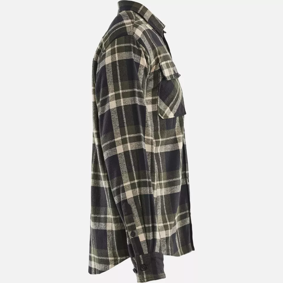 Blaklader 328811684298, Flannel Shirt, Forest Green/Black, image 2, gallery thumbnail