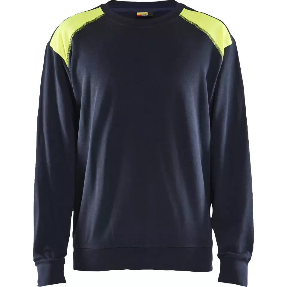 Blaklader 358011588633, Sweatshirt, Dark Navy/Yellow