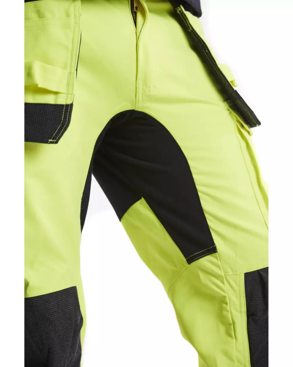 Blåkläder 158715123389, Multinorm Stretch Work Pants, Yellow/Navy Blue, image 7, gallery thumbnail