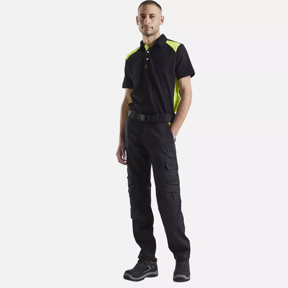 Blaklader 144818329933, Industrie Stretch Arbeitshose mit Kniepolstertaschen, Schwarz/Gelb, image 5, gallery thumbnail